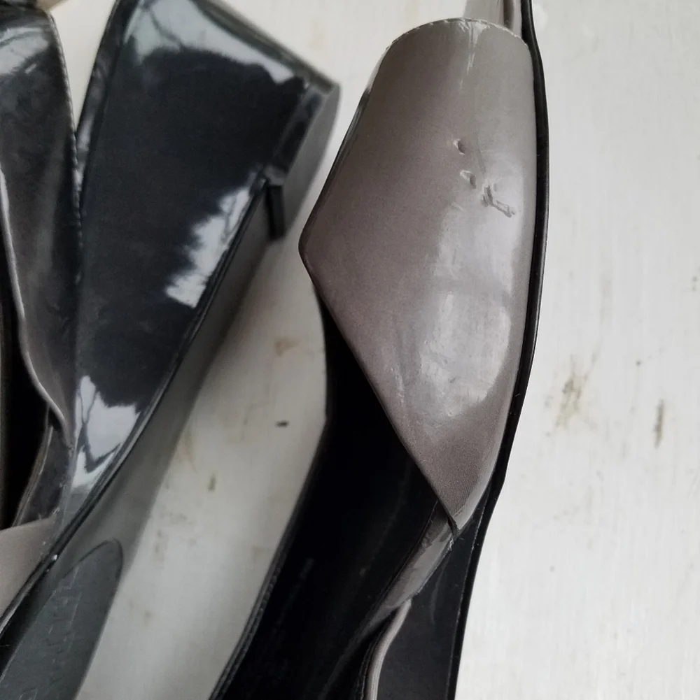 Bandolino Gray ombre Wedge Open Toe sling back BDJAYY Size 10M